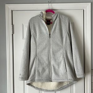 Sherpa lined zip front hoodie